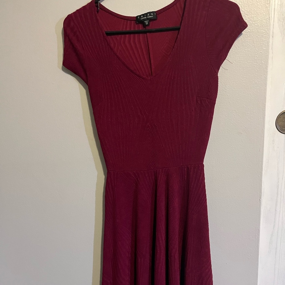 Maroon Skater Dress